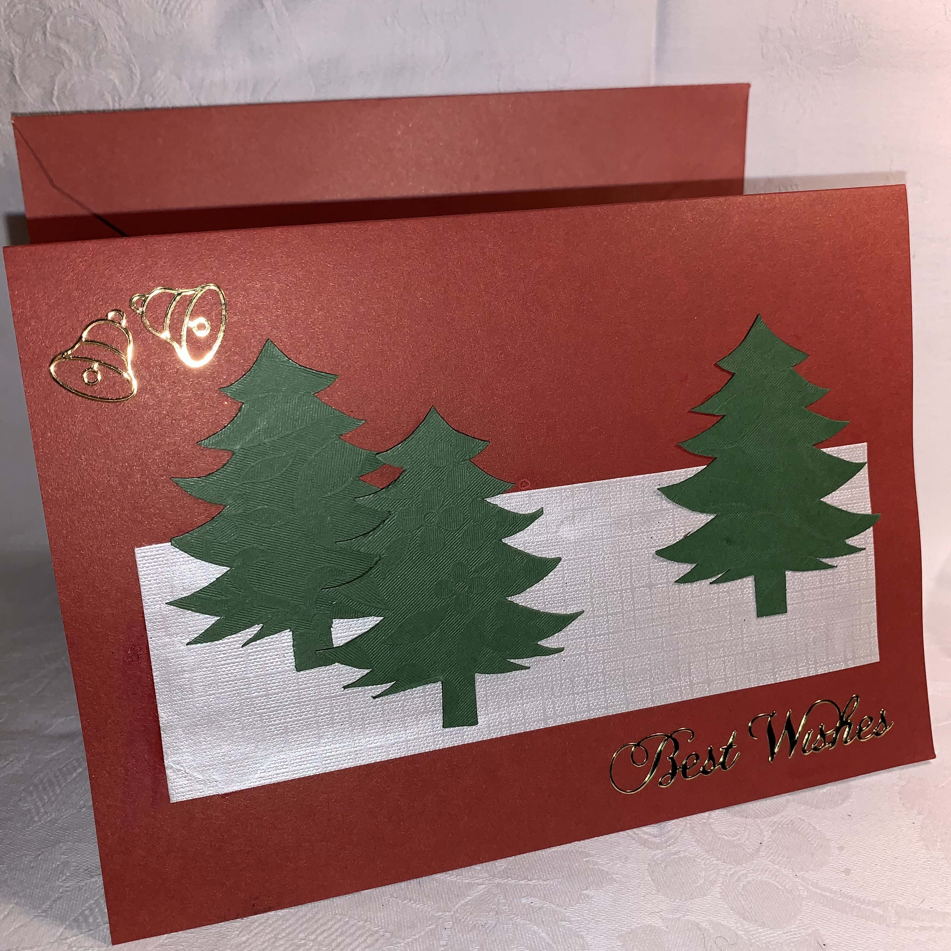 Christmas Card 3 Trees on Snow