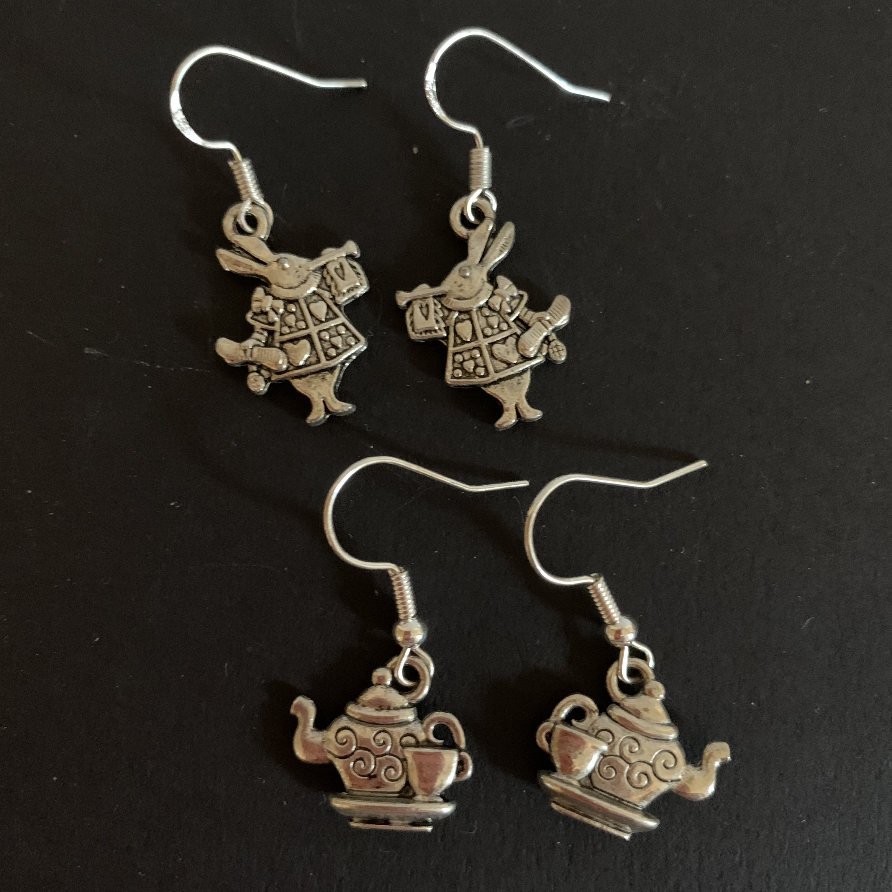 Jewellery White Rabbit and Teapot Earrings £3 each