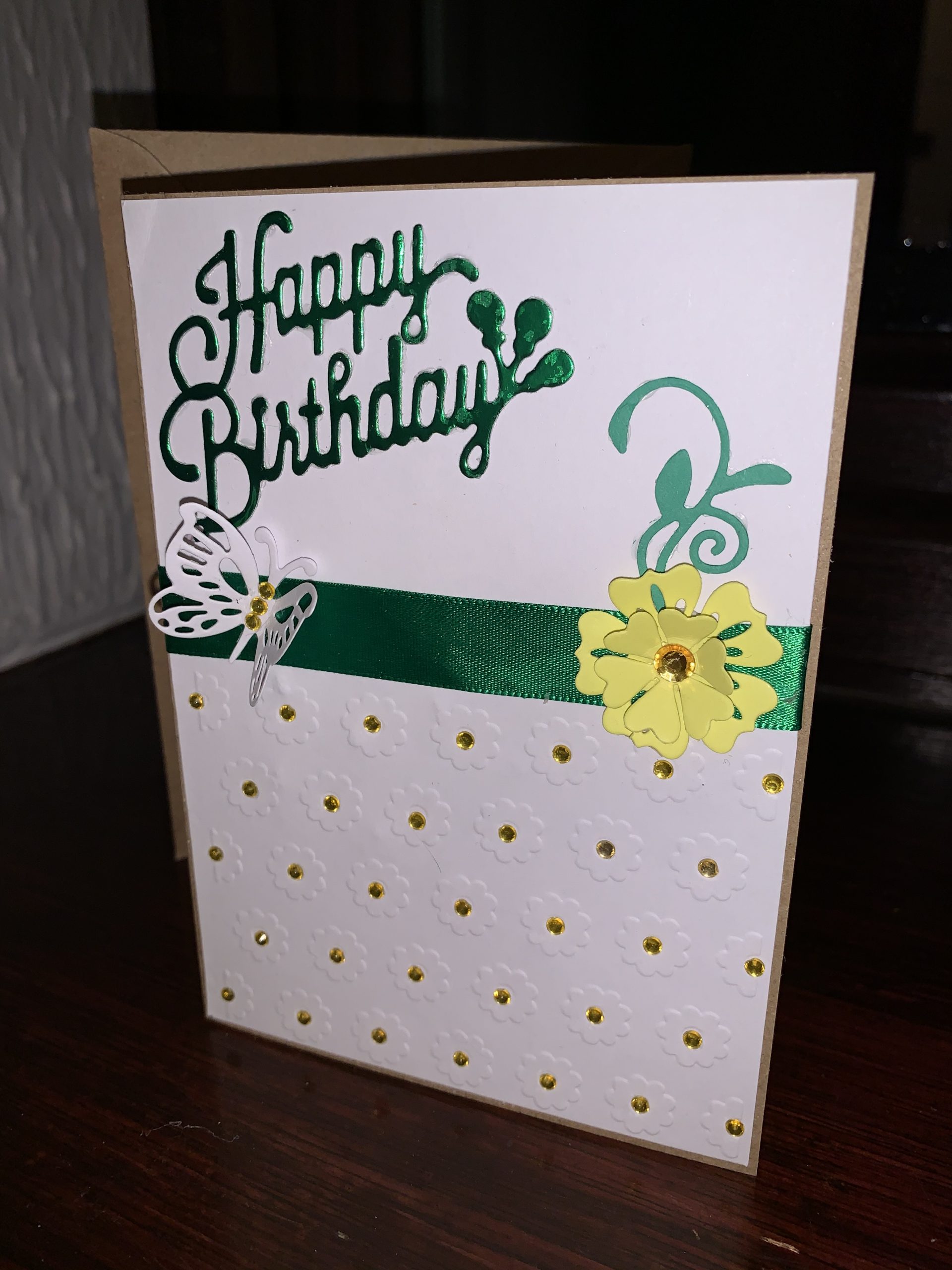 Birthday Card Daisies and Butterfly 1