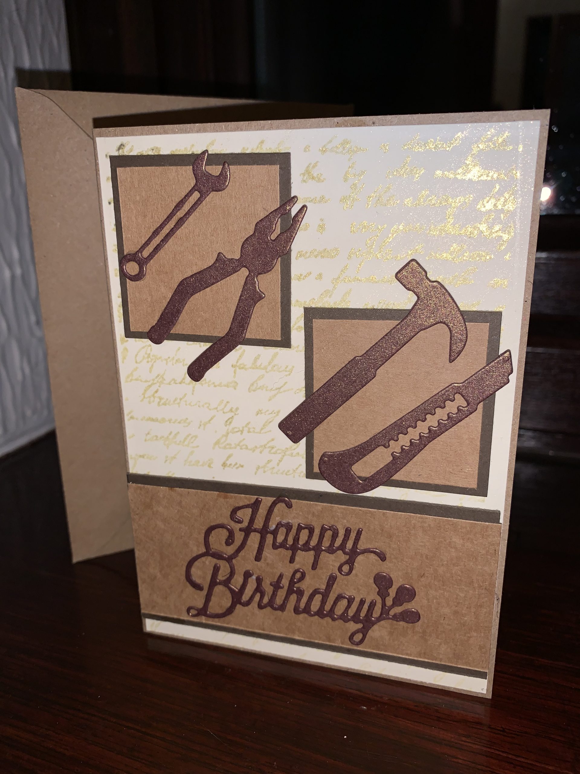 Birthday Card Tools Bronze