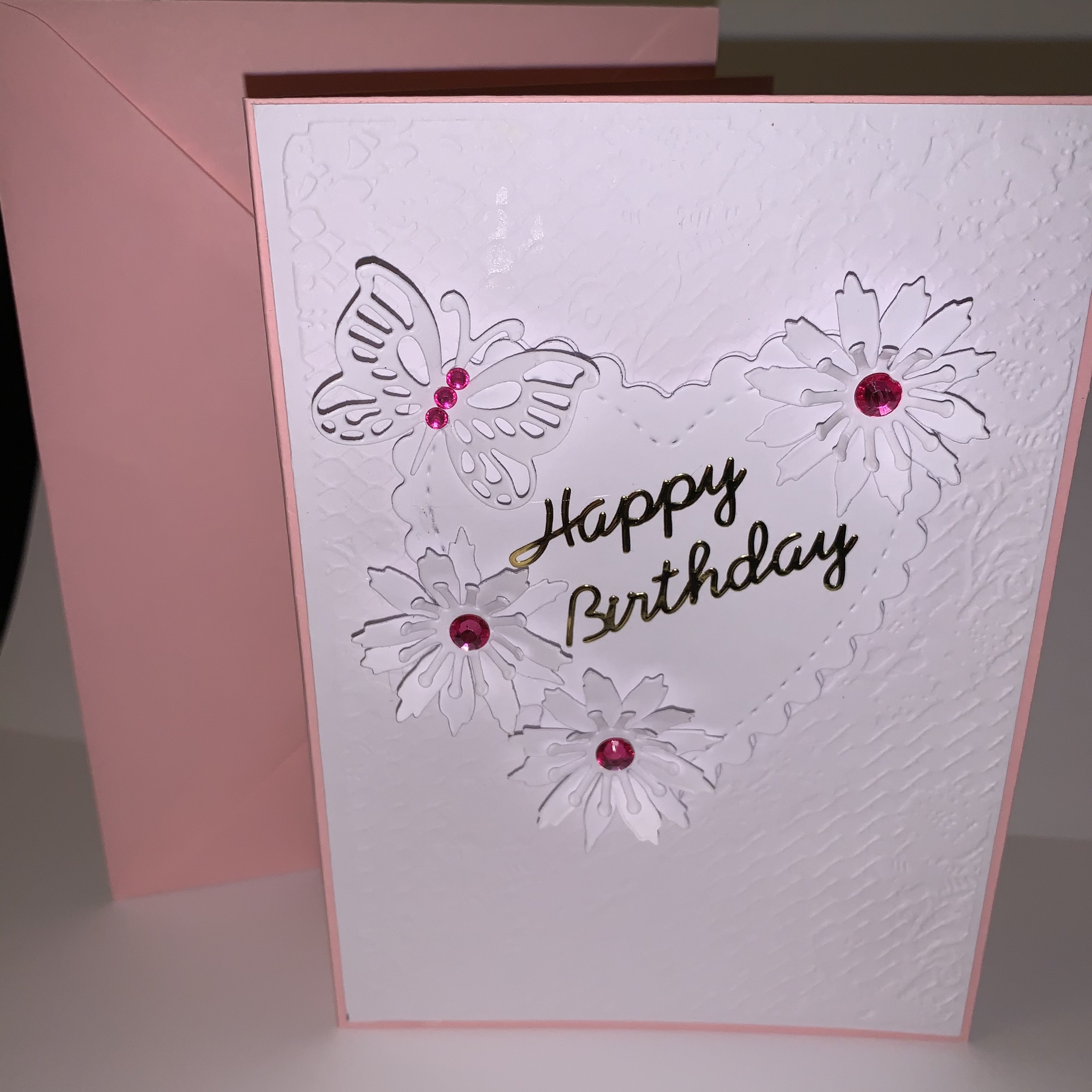 Birthday Card Flowers and Butterfly